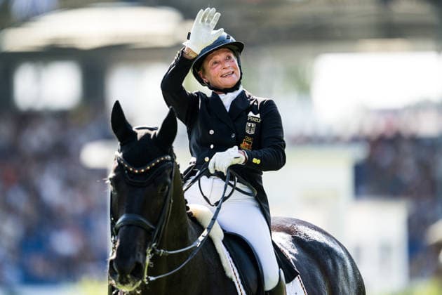 Sport Bilder des Tages 260814 Isabell Werth of Germany with horse Wendy de Fontaine celebrates after competing in the Dressage Grand Prix Special during day 4 of the 2026 FEI World Championships on August 14, 2026 in Aachen. Photo: Emma Wallskog BILDBYRAN kod EW EW0682 ridsport equestrian rid-vm 2026 2026 fei world championships bbeng ridsport-vm dressage dressyr jubel Copyright: EMMAxWALLSKOG BB260814EW084