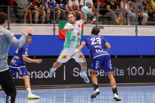 14.08.2026, xgox, Handball - Wartburg Cup TBV Lemgo-Lippe - SC Magdeburg emspor, v.l. Albin Lagergren (Magdeburg, 21) wirft Tor, Torschuetze, erzielt Tor, Treffer, scores the goal Eisenach