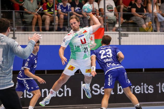 14.08.2026, xgox, Handball - Wartburg Cup TBV Lemgo-Lippe - SC Magdeburg emspor, v.l. Albin Lagergren (Magdeburg, 21) wirft Tor, Torschuetze, erzielt Tor, Treffer, scores the goal Eisenach