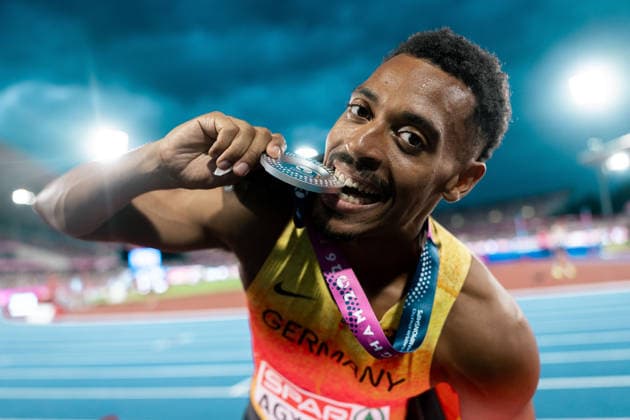 Emil Agyekum (SCC Berlin, 400m Huerden Maenner), GBR, Leichtathletik, Athletics, European Athletics Championships 2026, Leichtathletik Europameisterschaft 2026, Birmingham 2026, 09.08.2026, GBR, Leichtathletik, Athletics, European Athletics Championships 2026, Leichtathletik Europameisterschaft 2026, Birmingham 2026, 09.08.2026 Birmingham Copyright: xStefanxMayerx EP_SMR