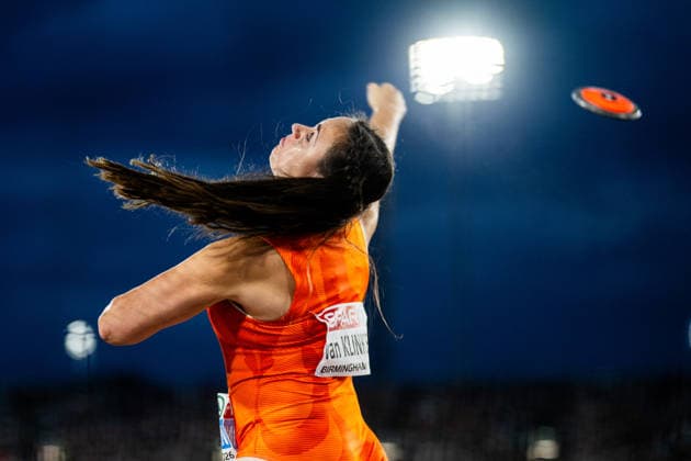 260814 Jorinde van Klinken of Netherlands competes in women™s discus throw final during day 5 of the 2026 European Athletics Championships on August 14, 2026 in Birmingham. Photo: Mathias Bergeld BILDBYRAN kod MB MT1070 friidrott athletics friidrett friidrotts-em em friidretts-em 2026 european athletics championships day 5 bbeng Copyright: MATHIASxBERGELD BB260814MB124