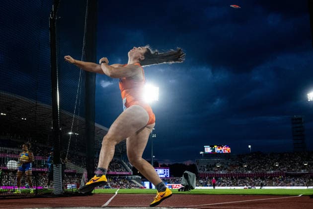 260814 Jorinde van Klinken of Netherlands competes in women™s discus throw final during day 5 of the 2026 European Athletics Championships on August 14, 2026 in Birmingham. Photo: Mathias Bergeld BILDBYRAN kod MB MT1070 friidrott athletics friidrett friidrotts-em em friidretts-em 2026 european athletics championships day 5 bbeng Copyright: MATHIASxBERGELD BB260814MB183