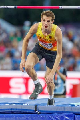 BIRMINGHAM, GREAT BRITAIN - AUGUST 14, 2026: Falk WENDRICH (GER Germany) competing in the high jump final during the European Athletics Championships at Alexander Stadium on August 14, 2026 in Birmingham, Great Britain. Great Britain Copyright: xAxelxKohringx