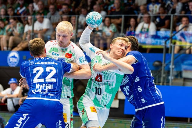 14.08.2026, GER, Handball, Maenner, Saison 26 27, Wartburg-Cup presented by Koetter Security, SC Magdeburg - TBV Lemgo Lippe Gisli Thorgeir Kristjansson (SC Magdeburg) 99817 Eisenach Werner-Assmann-Halle Am Sportp Thueringen Deutschland