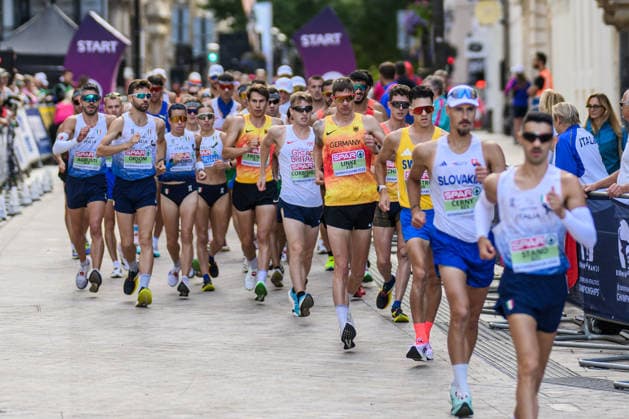260815 Perseus Karlström of Sweden competes in men s half marathon race walk during day 6 of the 2026 European Athletics Championships on August 15, 2026 in Birmingham. Photo: Mathias Bergeld BILDBYRAN kod MB MT1071 friidrott athletics friidrett friidrotts-em em friidretts-em 2026 european athletics championships day 6 bbengc kappgang race walk gang Copyright: MATHIASxBERGELD BB260815MB001