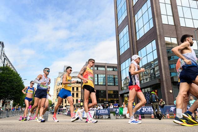 260815 Perseus Karlström of Sweden competes in men s half marathon race walk during day 6 of the 2026 European Athletics Championships on August 15, 2026 in Birmingham. Photo: Mathias Bergeld BILDBYRAN kod MB MT1071 friidrott athletics friidrett friidrotts-em em friidretts-em 2026 european athletics championships day 6 bbengc kappgang race walk gang sweden sverige Copyright: MATHIASxBERGELD BB260815MB010