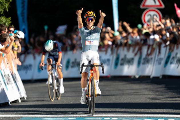 18th Czech Tour - Stage 2 Andrew August of the United States and Team Netcompany - INEOS crosses the finish line to win the second stage of the Czech Tour 2026, a 155km stage from Mlada Boleslav (Skoda Museum) to Jested (Jestedka Mountain Hut), on August 14, 2026 in Liberec, Czech Republic. JeÅ¡tÄ›d Czech Republic  Copyright: xFilipxBezdÄ›kx originalFilename:bezdek-notitle260814_npXWG
