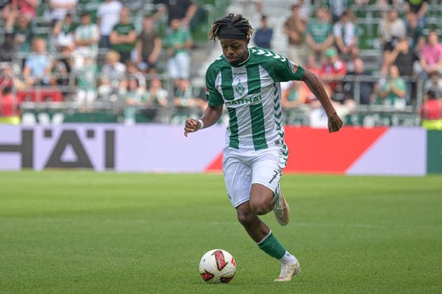 Samuel Mbangula (SV Werder Bremen 7), SV Werder Bremen - AJ Auxerre, Fussball, Bundesliga, Testspiel, 15.8.2026 DFB regulations prohibit any use of photographs as image sequences and or quasi-video Bremen Bremen Deutschland
