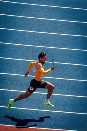 European Athletics Championships; Birmingham, 15.08.2026 Heiko Gussmann of Germany runs the relay leg while holding the baton during the European Athletics Championships at Alexander Stadium in Birmingham on August 10, 2026. Copyright: xBEAUTIFULxSPORTS Flatemerschx