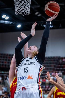 Basketball Ludwigsburg 15.08.2026 DBB Frauen Nationalmannschaft 2026 Testspiel Deutschland (GER) vs Spanien (ESP) Luisa Geiselsöder (Deutschland, No.15) Geiselsoder