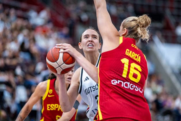 Basketball Ludwigsburg 15.08.2026 DBB Frauen Nationalmannschaft 2026 Testspiel Deutschland (GER) vs Spanien (ESP) Emily Bessoir (Deutschland, No.22)
