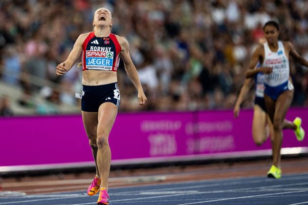 260815 Henriette Jaeger of Norway celebrates after women™s 400 meter final during day 6 of the 2026 European Athletics Championships on August 15, 2026 in Birmingham. Photo: Mathias Bergeld BILDBYRAN kod MB MT1071 friidrott athletics friidrett friidrotts-em em friidretts-em 2026 european athletics championships day 6 bbeng Copyright: MATHIASxBERGELD BB260815MB105
