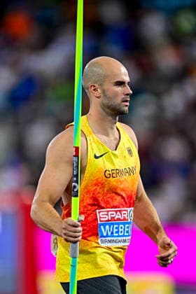 Julian WEBER (Germany, USC Mainz, JAVELIN THROW Men) GBR, European Athletics Championships, Athletics, 15.08.2026, GBR, European Athletics Championships, Athletics, 15.08.2026, Birmingham Copyright: xEibnerxPressefoto JanxPapenfussx EP_JPS