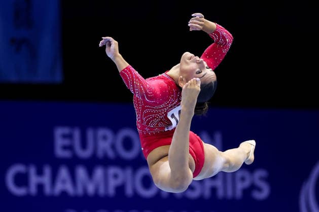 36th European Championships and 15th European Junior Championships in WomenÂ s Artistic Gymnastics - Finals Maiana Prat of France competes on the Floor Exercise Final during day 3 of the 2026 Women s Artistic Gymnastics European Championships at Arena Zagreb on August 15, 2026 in Zagreb, Croatia.  IgorxKralj PIXSELL