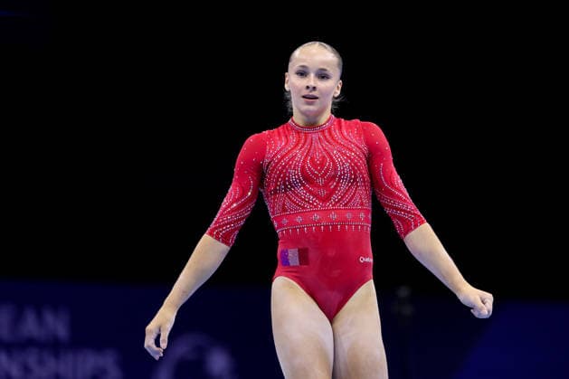 36th European Championships and 15th European Junior Championships in WomenÂ s Artistic Gymnastics - Finals Elena Colas of France competes on the Floor Exercise Final during day 3 of the 2026 Women s Artistic Gymnastics European Championships at Arena Zagreb on August 15, 2026 in Zagreb, Croatia.  IgorxKralj PIXSELL