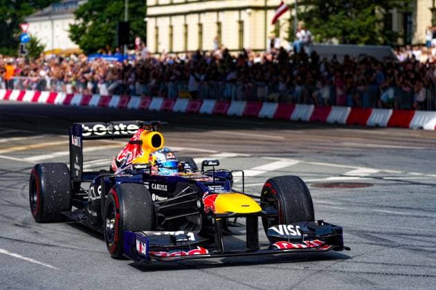 August 15, 2026, RÄÂ«Ga, Latvija: PATRICK FRIESACHER, a former Formula 1 driver, drives the Red Bull RB8 through the streets of Riga as part of the Red Bull Showrun in Riga, Latvia, August 15, 2026. Red Bull Showrun In Riga, Latvia  - ZUMAp305 20260815_zip_p305_001 Copyright: xEdijsxPalensx
