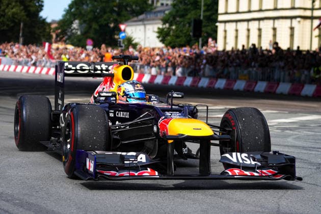 August 15, 2026, RÄÂ«Ga, Latvija: PATRICK FRIESACHER, a former Formula 1 driver, drives the Red Bull RB8 through the streets of Riga as part of the Red Bull Showrun in Riga, Latvia, August 15, 2026. Red Bull Showrun In Riga, Latvia  - ZUMAp305 20260815_zip_p305_011 Copyright: xEdijsxPalensx