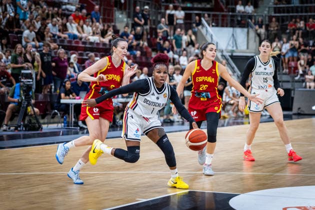 Basketball Ludwigsburg 15.08.2026 DBB Frauen Nationalmannschaft 2026 Testspiel Deutschland (GER) vs Spanien (ESP) Alexis Peterson-Smalls (Deutschland, No.01) Peterson