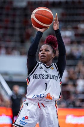 Basketball Ludwigsburg 15.08.2026 DBB Frauen Nationalmannschaft 2026 Testspiel Deutschland (GER) vs Spanien (ESP) Alexis Peterson-Smalls (Deutschland, No.01) Peterson