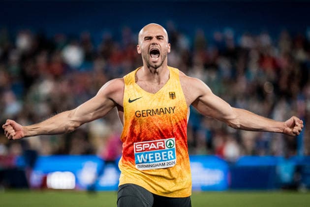 European Athletics Championships took place in Birmingham, Britain, on August 15, 2026. Julian Weber from Germany during the javelin throw final. (CTKxPhoto JaroslavxSvoboda) CTKPhotoP2026081506464  CTKPhotoP2026081506464