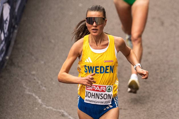 260816 Carolina Johnson of Sweden of Sweden competes in women™s marathon during day 7 of the 2026 European Athletics Championships on August 16, 2026 in Birmingham. Photo: Mathias Bergeld BILDBYRAN kod MB MT1072 friidrott athletics friidrett friidrotts-em em friidretts-em 2026 european athletics championships 7 bbeng sverige maraton marathon Copyright: MATHIASxBERGELD BB260816MB001