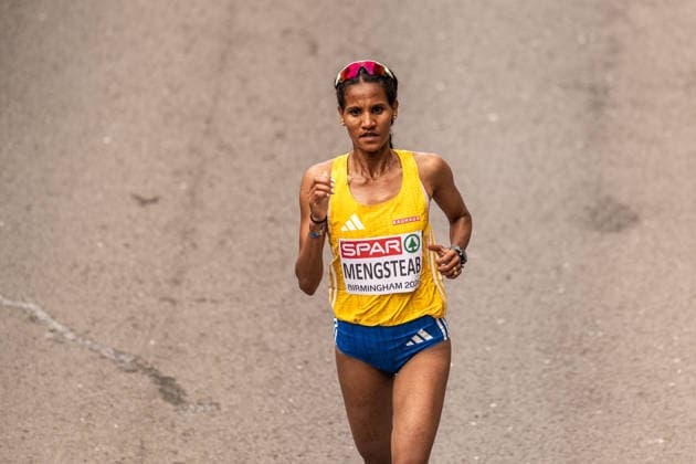 260816 Samrawit Mengsteab of Sweden competes in women™s marathon during day 7 of the 2026 European Athletics Championships on August 16, 2026 in Birmingham. Photo: Mathias Bergeld BILDBYRAN kod MB MT1072 friidrott athletics friidrett friidrotts-em em friidretts-em 2026 european athletics championships 7 bbeng sverige maraton marathon Copyright: MATHIASxBERGELD BB260816MB004