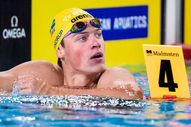 260816 Victor Sandrup of Sweden after competing in men™s 400 meters freestyle swimming heats during day 17 of the 2026 European Aquatics Championships on August 16, 2026 in Saint-Denis. Photo: Joel Marklund BILDBYRAN kod JM JM0845 bbeng simning swimming svomming 2026 european aquatics championships em Sverige Sweden Copyright: JOELxMARKLUND BB260816JM024