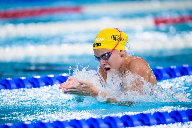 260816 Olivia Klint Ipsa of Sweden competes in women™s 4x100 meters freestyle swimming relay heats during day 17 of the 2026 European Aquatics Championships on August 16, 2026 in Saint-Denis. Photo: Joel Marklund BILDBYRAN kod JM JM0845 bbeng simning swimming svomming 2026 european aquatics championships em dam lagkapp stafett Sverige Sweden Copyright: JOELxMARKLUND BB260816JM025