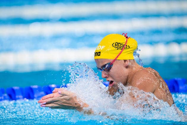 260816 Olivia Klint Ipsa of Sweden competes in women™s 4x100 meters freestyle swimming relay heats during day 17 of the 2026 European Aquatics Championships on August 16, 2026 in Saint-Denis. Photo: Joel Marklund BILDBYRAN kod JM JM0845 bbeng simning swimming svomming 2026 european aquatics championships em dam lagkapp stafett Sverige Sweden Copyright: JOELxMARKLUND BB260816JM027