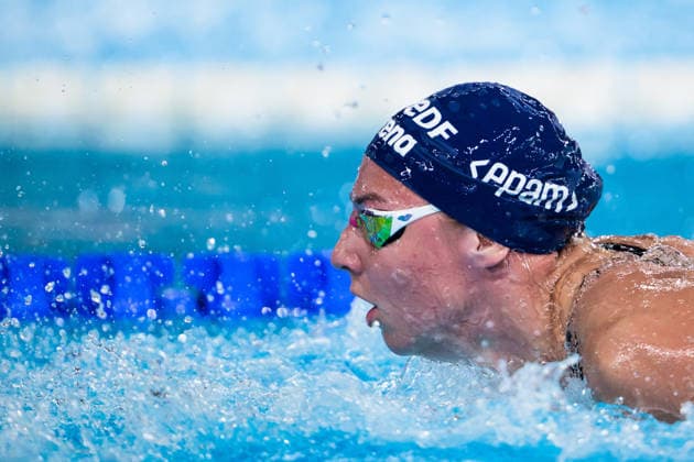 260816 Sara Junevik of Sweden competes in women™s 4x100 meters freestyle swimming relay heats during day 17 of the 2026 European Aquatics Championships on August 16, 2026 in Saint-Denis. Photo: Joel Marklund BILDBYRAN kod JM JM0845 bbeng simning swimming svomming 2026 european aquatics championships em dam lagkapp stafett Sverige Sweden Copyright: JOELxMARKLUND BB260816JM028