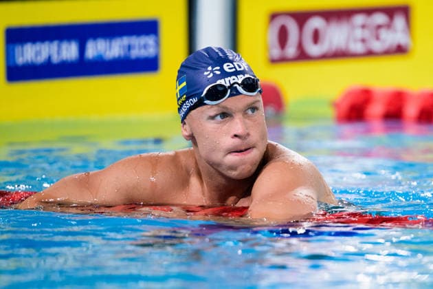 260816 Victor Johansson of Sweden after competing in men™s 400 meters freestyle swimming heats during day 17 of the 2026 European Aquatics Championships on August 16, 2026 in Saint-Denis. Photo: Joel Marklund BILDBYRAN kod JM JM0845 bbeng simning swimming svomming 2026 european aquatics championships em Sverige Sweden Copyright: JOELxMARKLUND BB260816JM036