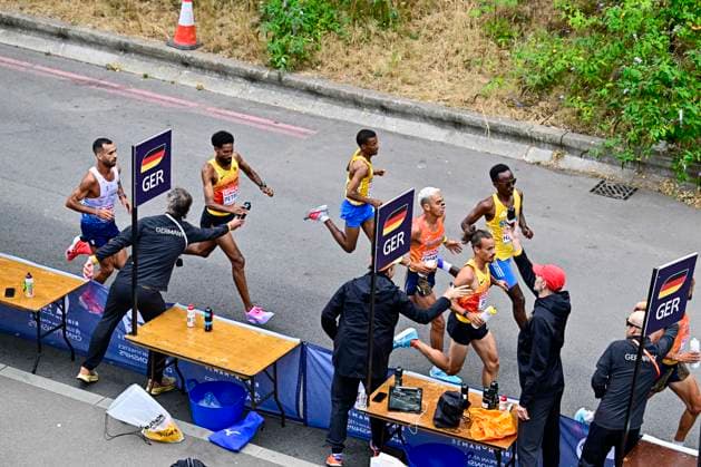 Simon BOCH (Germany, Duesseldorf Athletics, MARATHON TEAM Men) Amanal PETROS (Germany, Hannover 96, MARATHON Men) GBR, European Athletics Championships, Athletics, 16.08.2026, GBR, European Athletics Championships, Athletics, 16.08.2026, Birmingham Copyright: xEibnerxPressefoto JanxPapenfussx EP_JPS