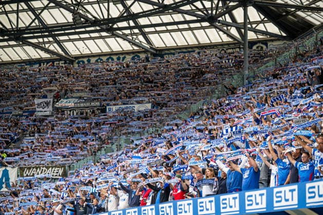 Rostock, Deutschland 16. August 2026: 3. Liga - 2026 2027 - Sp. 2 - FC Hansa Rostock gegen SV Waldhof Mannheim Im Bild: Fans von Hansa Rostock Copyright: xFotostandx xVoelkerx