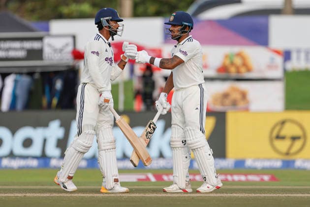 IND vs SL, 1st Test, Day 2 Galle Sri Lanka , Aug 16 (ANI): India s Manav Suthar and Dhruv Jurel celebrate their partnership during day 2 of the 1st Test match against Sri Lanka, at Galle International Stadium in Galle on Sunday. Galle Sri Lanka Copyright: xANIx ANI_20260816223