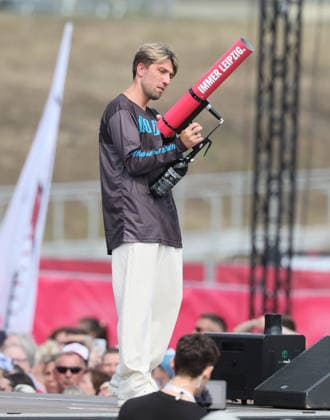 RB Leipzig Ð Saisoneroeffnung Bundesliga Leipzig, 16.08.2026, Festwiese vor der Red Bull Arena, Fussball, 1.Bundesliga, RB Leipzig, Saisoneröffnung , Im Bild: Season Heat Up 2026. Stargast Kevin Kampl. , Nur zur redaktionellen Nutzung. Only editorial use. ,
