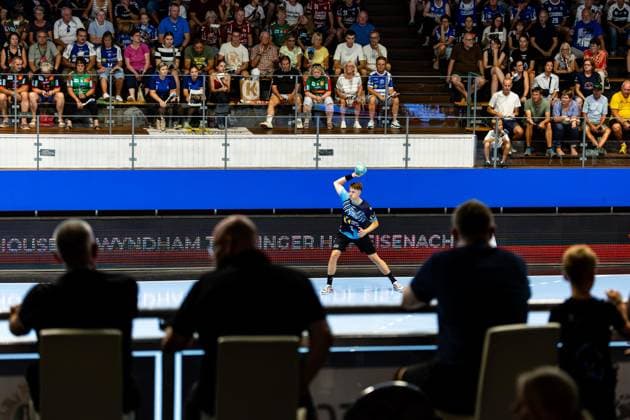 16.08.2026, GER, Handball, Maenner, Saison 26 27, Wartburg-Cup presented by Koetter Security, ThSV Eisenach - TBV Lemgo Lippe Oskar Joelsson (ThSV Eisenach,3) 99817 Eisenach Werner-Assmann-Halle Am Sportp Thueringen Deutschland