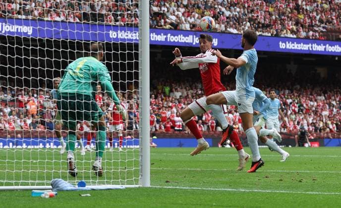 Kai Havertz of Arsenal scores a goal to make the score 2-0 Arsenal v Manchester City, FA Community Shield, Football, Principality Stadium, Cardiff, Wales, UK - 16 Aug 2026Cardiff Principality Stadium Wales United Kingdom EDITORIAL USE ONLY No use with unauthorised audio, video, data, fixture lists, club league logos or live services. Online in-match use limited to 120 images, no video emulation. No use in betting, games or single club league player publications. Copyright: xKieranxMcManus Shutterstockx 17070166ad