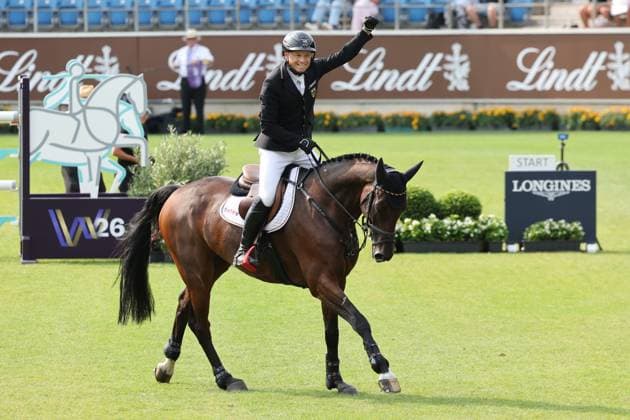 1. Platz, Weltmeister Michael Jung (GER, Deutschland, Germany) mit Pferd fischerChipmunk FRH, Chipmunk FRH , Vielseitigkeit , FEI Eventing World Championship, WM, Weltmeisterschaft , DHL-Preis, Einzel Mannschaft, AACHEN - FEI World Championships 2026, Weltfest des Pferdesports, Reitsport Weltmeisterschaft 2026, Aachen 2026, Welcome Home 2026, Aachener Soers, 11. bis 23. August 2026, Reitsport, 16.08.2026, Aachen Aachener Soers Deutschland