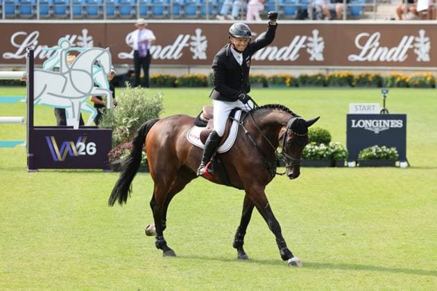 1. Platz, Weltmeister Michael Jung (GER, Deutschland, Germany) mit Pferd fischerChipmunk FRH, Chipmunk FRH , Vielseitigkeit , FEI Eventing World Championship, WM, Weltmeisterschaft , DHL-Preis, Einzel Mannschaft, AACHEN - FEI World Championships 2026, Weltfest des Pferdesports, Reitsport Weltmeisterschaft 2026, Aachen 2026, Welcome Home 2026, Aachener Soers, 11. bis 23. August 2026, Reitsport, 16.08.2026, Aachen Aachener Soers Deutschland