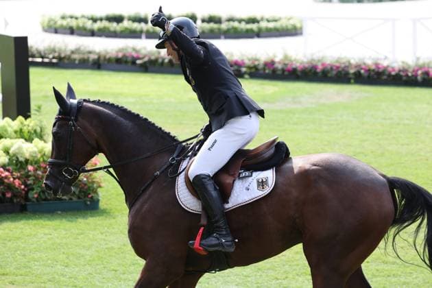 1. Platz, Weltmeister Michael Jung (GER, Deutschland, Germany) mit Pferd fischerChipmunk FRH, Chipmunk FRH, Emotion, Jubel , Vielseitigkeit , FEI Eventing World Championship, WM, Weltmeisterschaft , DHL-Preis, Einzel Mannschaft, AACHEN - FEI World Championships 2026, Weltfest des Pferdesports, Reitsport Weltmeisterschaft 2026, Aachen 2026, Welcome Home 2026, Aachener Soers, 11. bis 23. August 2026, Reitsport, 16.08.2026, Aachen Aachener Soers Deutschland