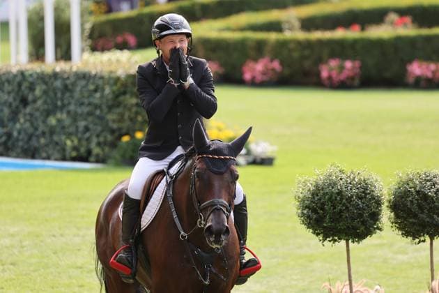 1. Platz, Weltmeister Michael Jung (GER, Deutschland, Germany) mit Pferd fischerChipmunk FRH, Chipmunk FRH, Emotion, Jubel , Vielseitigkeit , FEI Eventing World Championship, WM, Weltmeisterschaft , DHL-Preis, Einzel Mannschaft, AACHEN - FEI World Championships 2026, Weltfest des Pferdesports, Reitsport Weltmeisterschaft 2026, Aachen 2026, Welcome Home 2026, Aachener Soers, 11. bis 23. August 2026, Reitsport, 16.08.2026, Aachen Aachener Soers Deutschland
