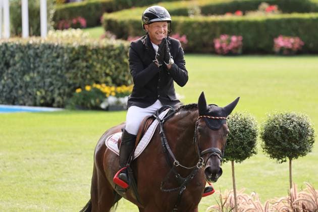 1. Platz, Weltmeister Michael Jung (GER, Deutschland, Germany) mit Pferd fischerChipmunk FRH, Chipmunk FRH, Emotion, Jubel , Vielseitigkeit , FEI Eventing World Championship, WM, Weltmeisterschaft , DHL-Preis, Einzel Mannschaft, AACHEN - FEI World Championships 2026, Weltfest des Pferdesports, Reitsport Weltmeisterschaft 2026, Aachen 2026, Welcome Home 2026, Aachener Soers, 11. bis 23. August 2026, Reitsport, 16.08.2026, Aachen Aachener Soers Deutschland