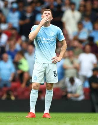 Elliott Anderson of Manchester City shows a look of dejection after Martin odegaard of Arsenal scores a goal to make the score 3-0 Arsenal v Manchester City, FA Community Shield, Football, Principality Stadium, Cardiff, Wales, UK - 16 Aug 2026Cardiff Principality Stadium Wales United Kingdom EDITORIAL USE ONLY No use with unauthorised audio, video, data, fixture lists, club league logos or live services. Online in-match use limited to 120 images, no video emulation. No use in betting, games or single club league player publications. Copyright: xKieranxMcManus Shutterstockx 17070166ay