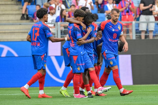 Jubel zum Tor zum 1:1 durch Jean Doucoure (FC Basel, 41) GER, FC Basel vs FC Barcelona, Barca Fussball, Testspiel, Saison 2026 2027, 16.08.2026 GER, FC Basel vs FC Barcelona, Fussball, Testspiel, Saison 2026 2027, 16.08.2026 Basel Copyright: xEibner-Pressefotox EP_THS