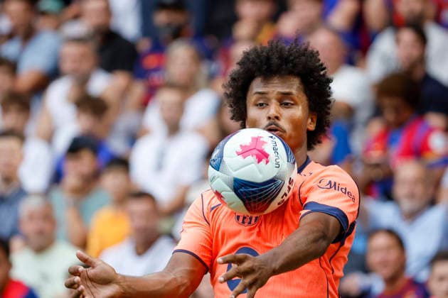 Karim Adeyemi FC Barcelona, Barca 14) am Ball , Schweiz, Fussball, Testspiel, 2026 2027, FC Basel vs. FC Barcelona, 16.08.2026, Basel Sankt Jakob Park Schweiz Copyright: xGrantxHubbsx