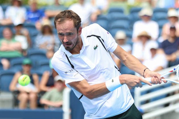 MASON, OHIO - AUGUST 16: Daniil Medvedev of Russia in action during day six of the Cincinnati Open at the Lindner Family Tennis Center on August 16, 2026 in Mason, Ohio. Copyright: xShainaxBenhiyoun SPPx Sportspressphoto_SPR208914