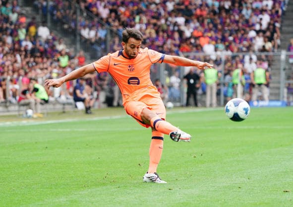 16.08.2026 Schweiz Basel St.Jakob-Park Fssball Herren Saison 2026-2027 Testspiel FC Basel - FC Barcelona, Barca 2:5 Bild. Eric Garcia FC Barcelona Aktion