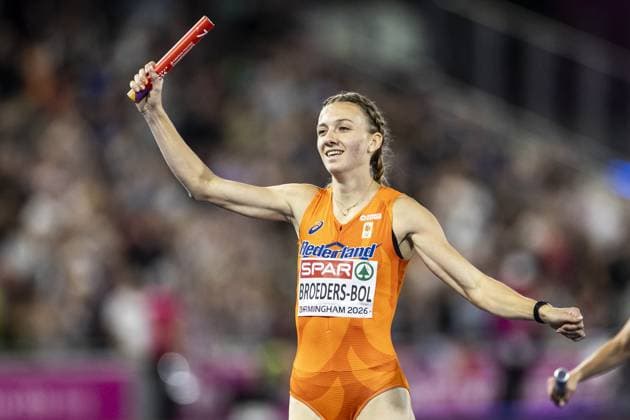 BIRMINGHAM - Femke Broeders-Bol in action in the women s 4x400 relay during the final day of the European Athletics Championships. IRIS VAN DEN BROEK ANP xVIxANPxSportx xxANPxIVx 565647248 originalFilename: 565647248