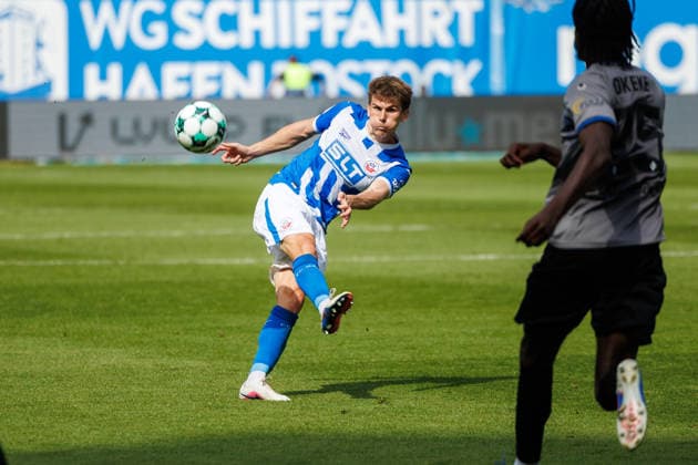 Florian Bohnert (Rostock) ; GER, FC Hansa Rostock vs. SV Waldhof Mannheim, Fußball, Männer, 3.Liga, 02.Spieltag, Spielzeit 2026 2027, 16.08.2026 Rostock Ostseestadion Mecklenburg - Vorpommern Deutschland