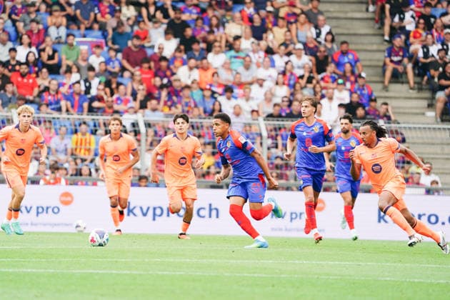 16.08.2026 Schweiz Basel St.Jakob-Park Fssball Herren Saison 2026-2027 Testspiel FC Basel - FC Barcelona, Barca 2:5 Bild. Philip Otele FC Basel Mitte, Aktiom
